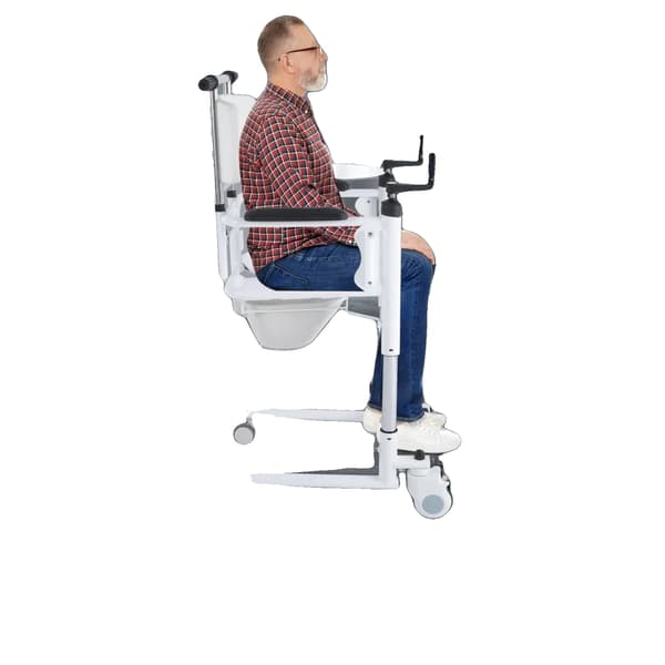 Patientoverførselsstol, Holdbar stål konstruktion, Multifunktionelt design,HVID