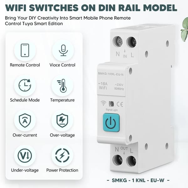 Smart Switch, WiFi Kontrol, App Kompatibilitet,HVID