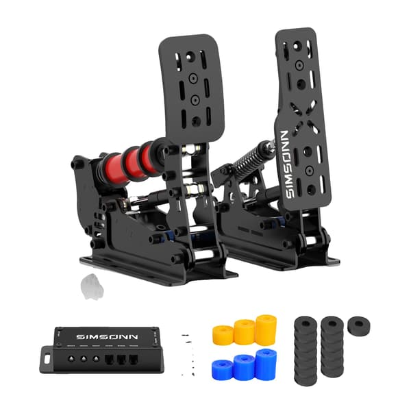 Sim Racing Simulator Pedaler, PC Kompatibilitet, USB 3.0 Forbindelse,Plus X Sort P2-H2