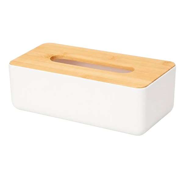 Papperslåda, Bambulock, Modern Design,Vit