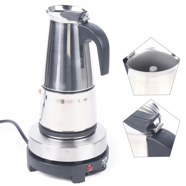 Espresso-maskine, rustfrit stål, elektrisk komfur,Sølv