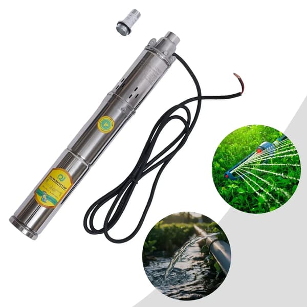 Solvattenpump, 370W Effekt, 65m Max Lyft,Silver, EU, 24V
