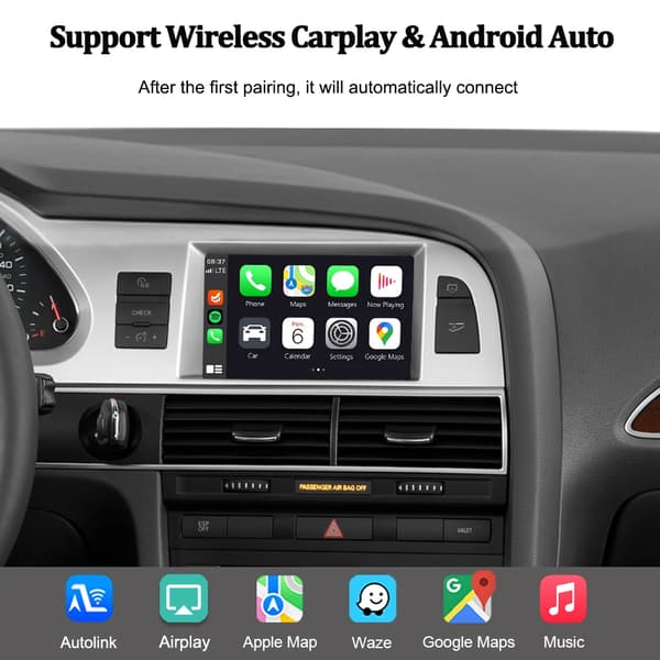 CarPlay og Android Auto Dekoder, Trådløs Forbindelse, Nem Installation,For A6 MMI 3G