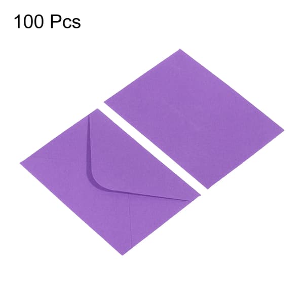 Mini Kuverter, Blank Design, Alsidig til Invitationer,100Pcs Lilla