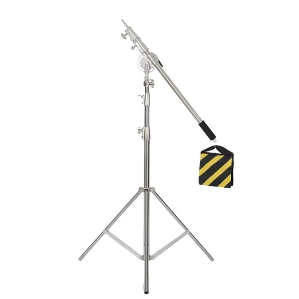 Fotografi Stativ, Justerbar Højde, Holdbart Rustfrit Stål,2,8M Med 2,5m Boom