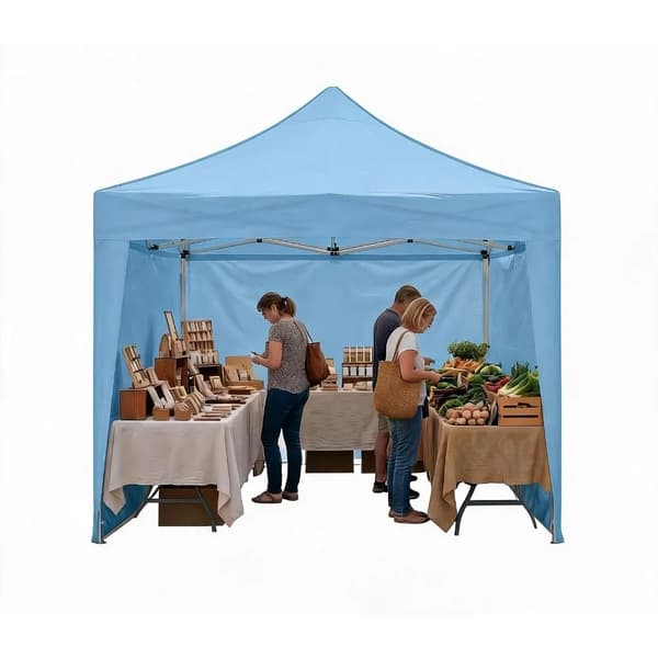 Pop Up Tält, Vattentätt, UV-skydd,Vit-9x9FT