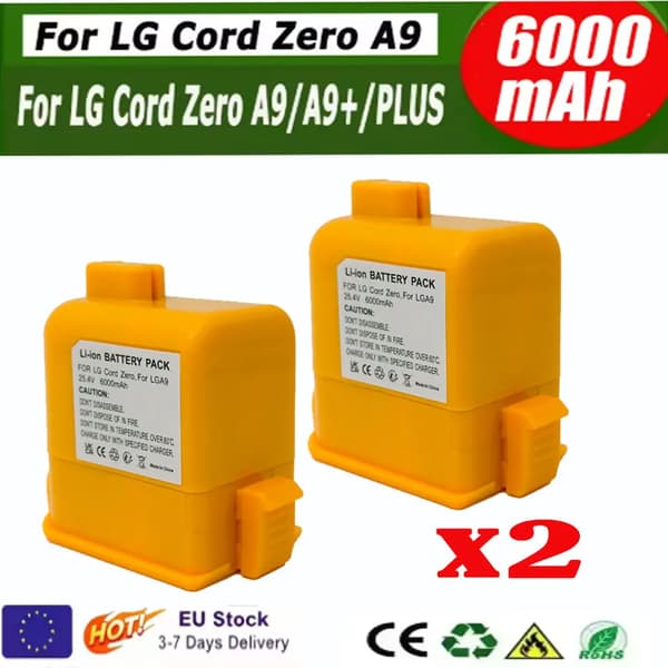 Batteri, 6000mAh, Genopladeligt Lithium-ion,6000mAhx2