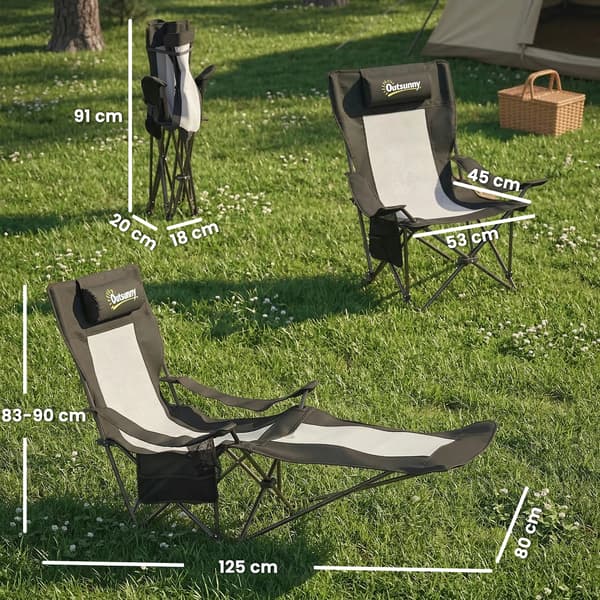 Hopfällbar Campingstol, Bärbar, Hållbar Design, svart