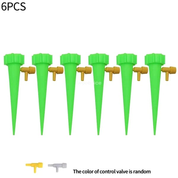 Droppbevattningssystem, Automatisk Vattning, Justerbar Flödeskontroll,6PCS-Grön