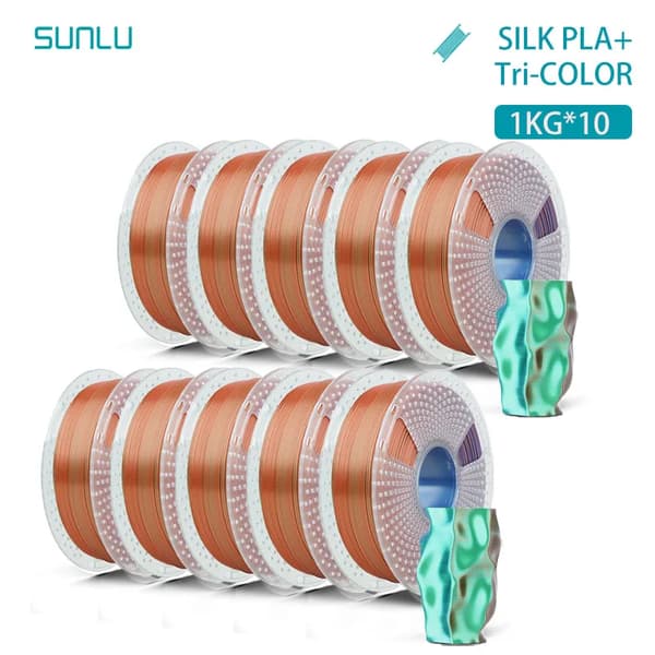 3D-printer filament, PLA-materiale, duale og triple farvemuligheder,Orange Blå Grøn