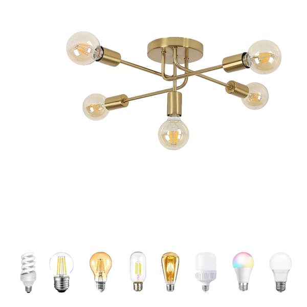 Loftkrone, Skandinavisk Moderne Design, Energi Effektiv,5 hoveder