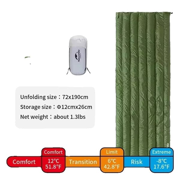 Sovepose, Ultralight, Andedunfyld,CW295 Grøn And