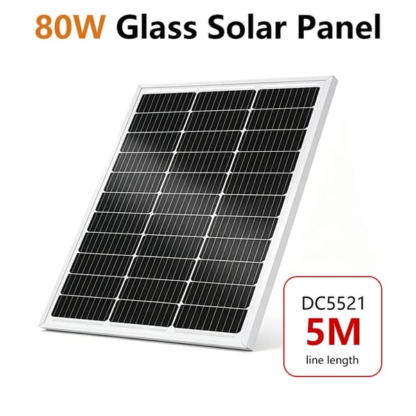 Solpanel, hærdet glas, off-grid anvendelse,80w