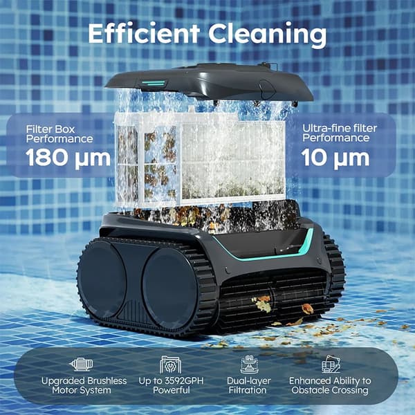 Robotdammsugare för pool, Lång driftstid, Smart appkontroll,C2 (100-240V)