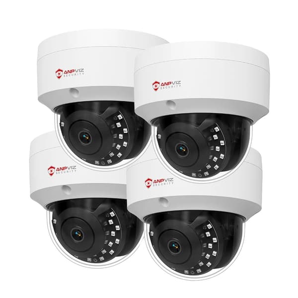 Domekamera, 5MP upplösning, AI humanoiddetektering,2.8mm, 4PC 5MP Vit