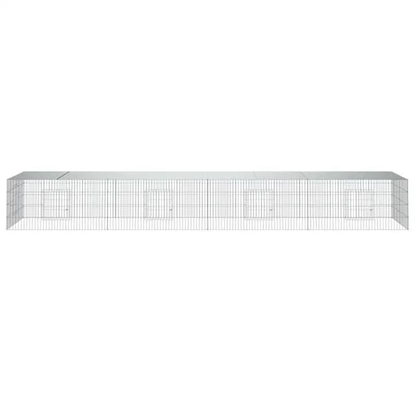 Kaninhus, Galvaniseret Jernkonstruktion, Multi-panel Design,Argent