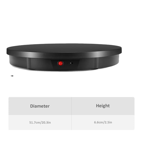 Roterende Display Stativ, 360° Rotation, Batteridrevet,sort