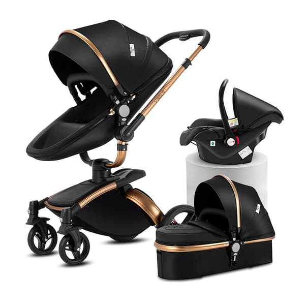 Babys Transport System, 3-i-1 Design, Robust Konstruktion,HR002-Sort-T