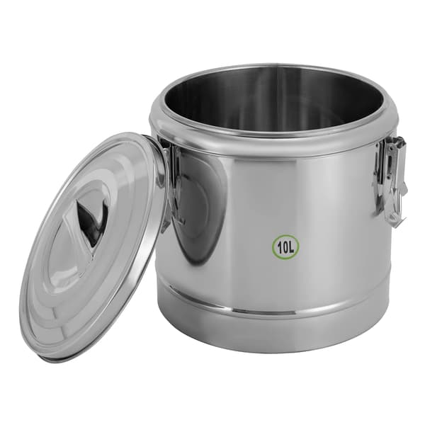 Isoleret Beholder, 10L Kapacitet, Rustfrit Stål Konstruktion,sølv