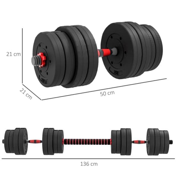 Hantelset, Justerbart Vikt, Halkfri Design,30KG
