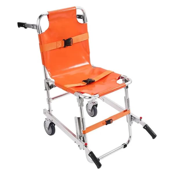 Trappeklatrende stol, 159 kg belastningsevne, foldbart nøddesign,Rød