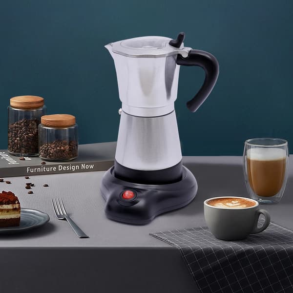 Elektrisk Espresso Koger, 300 ml Kapacitet, 480 W Effekt,Lys Grå