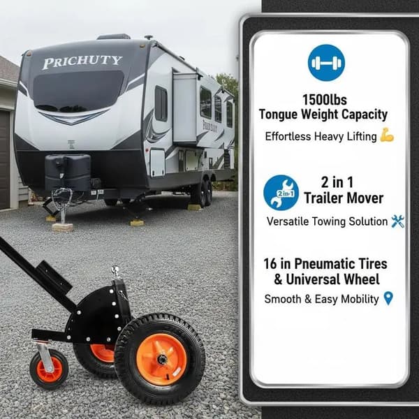 Trailer Dolly, Justerbar Höjd, Hög Kapacitet,svart