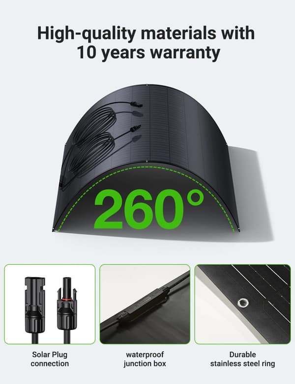 Flexibelt solpanelssystem, lättviktig design, vattentät skydd,240W * 2