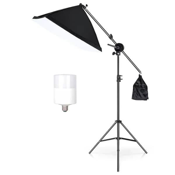 Tripod Boom Arm, Justerbar Højde, Bærbart Design,Stå blød boks pære