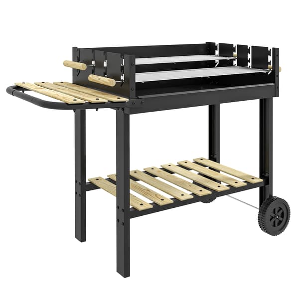 Grill, Bærbar Design, Justerbare Grillhøjder,sort