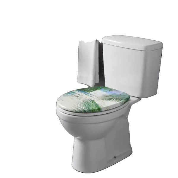 Toalettsitsöverdrag, Mjukstängande Design, Hållbart Akrylmaterial,armégrön