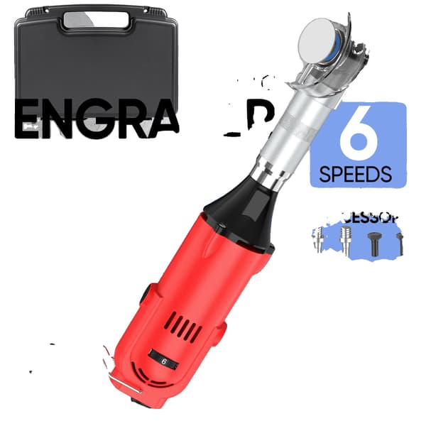 Slibeværktøj, 6 variable hastigheder, håndholdt design,Rød 380W