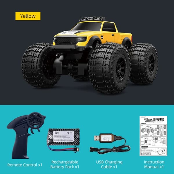 RC Fjärrstyrd Bil, Amfibisk Design, Terrängprestanda, D822 gul