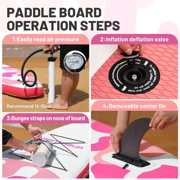 Oppustelig Paddle Board, Komplet Tilbehørssæt, Høj Stabilitet,5020957