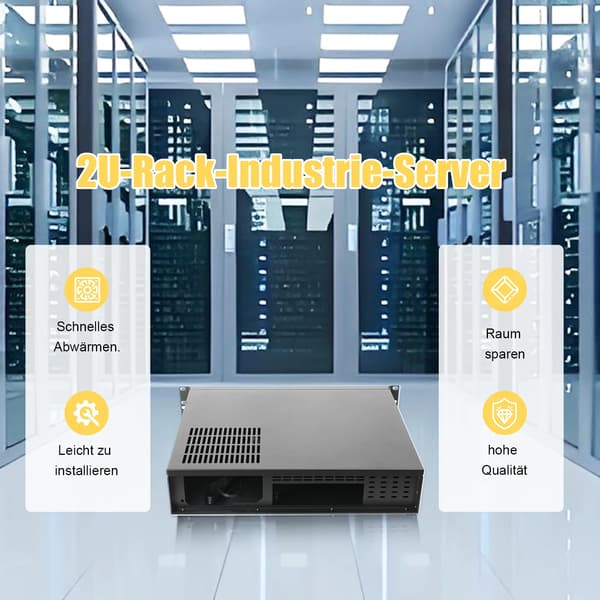 2U Server Chassis, Aluminium, Dimensioner 482mm x 89mm x 350mm, Understøtter micro ATX & mini ITX, Flere HDD & SSD understøttelse