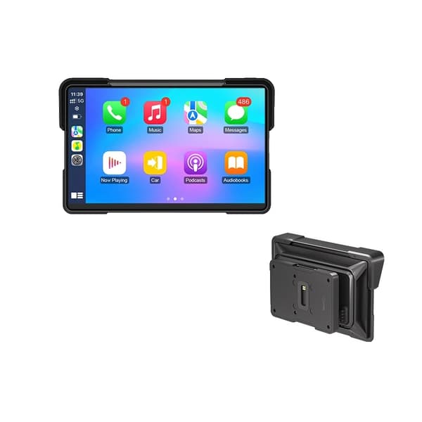 Motorcykelradio, 7-tums skärm, stöder CarPlay och Android Auto,7"Carplay-INGEN DVR, Ingen