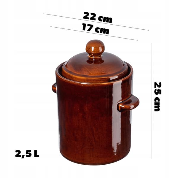 Inläggsglas, 2,5L kapacitet, keramiskt material,Brun