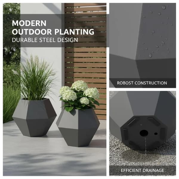 Planterare, Metallkonstruktion, Modern Design,Ljusgrå