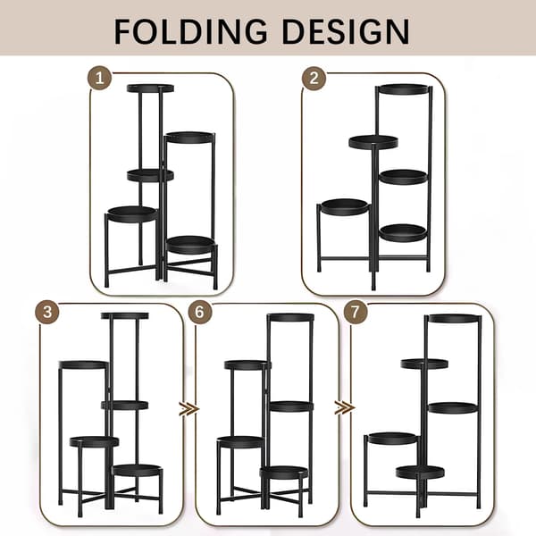 Växtställ, 5-nivådesign, robust metallkonstruktion,Blomställning
