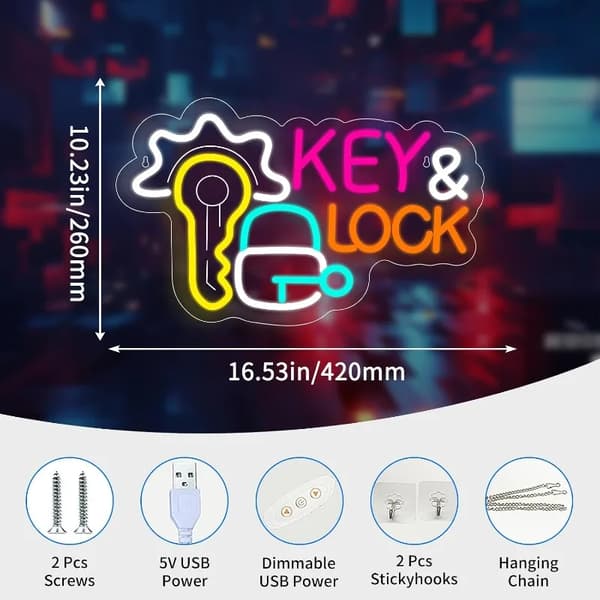 Neonskylt, dimbar LED, USB-driven,42x26cm