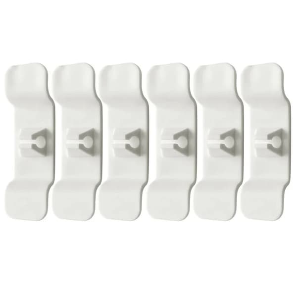 Kabelholder, Holdbart Plastik, Nem Clip-on Design,hvid 6stk