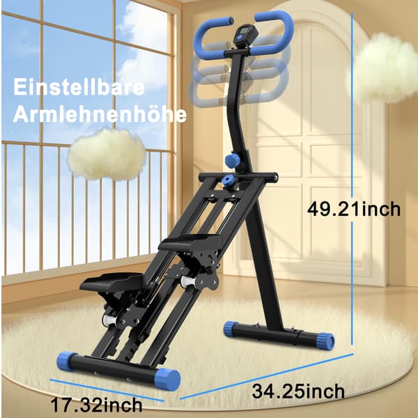 Trappe Stepper, Justerbar Modstand, Kompakt Design,sort