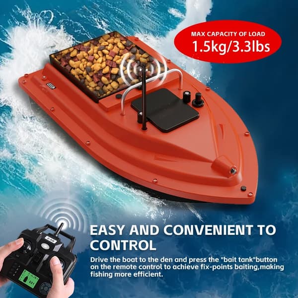 Baitbåt, GPS-navigering, lång räckvidd,D16B Röd 12000mAh