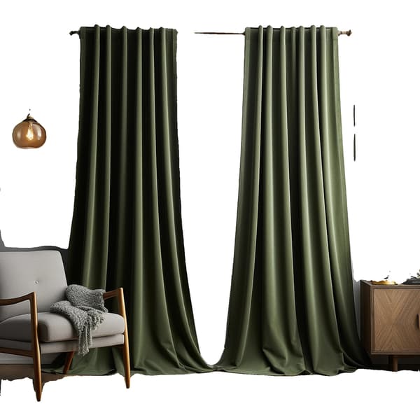 Gardiner, Termiskt Isolerade, Modern Stil,2 Paneler-b, 132X244cm, Mörk smaragd