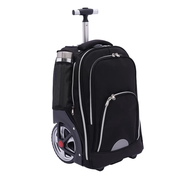 Trolley Rygsæk, Multifunktionelt Design, Holdbare Hjul,sort