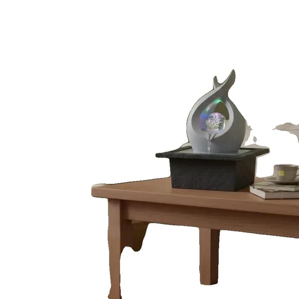Indendørs Vandfald, Integreret LED-Lampe, Polyresin Design,HVID