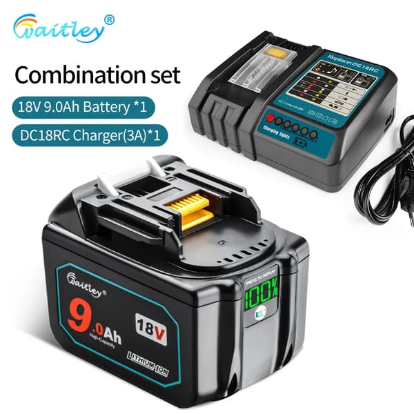 Litiumjonbatteri, 18V, 9000mAh kapacitet,Kombinationsset