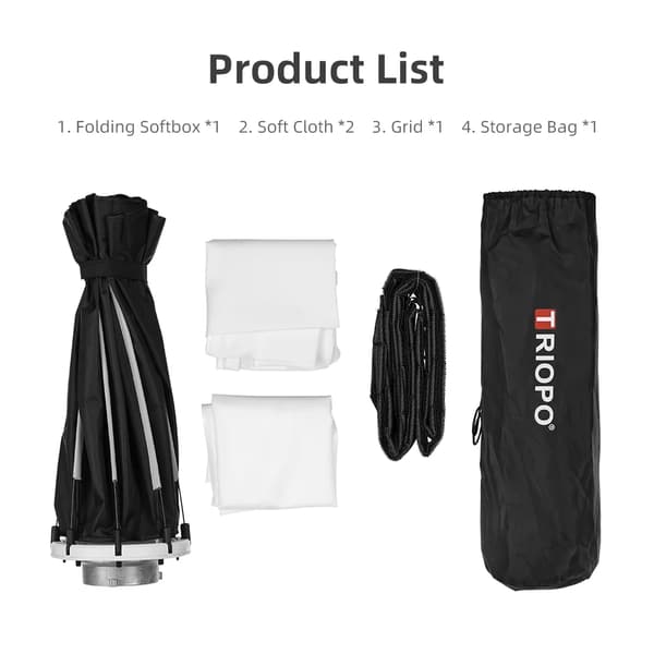 Softbox, Bærbart Design, Effektiv Lysdiffusion,med Gitter, 120cm