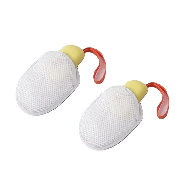 Exfolierande påse, Skonsam rengöring, Hållbart svampmaterial,2PCS-Vit