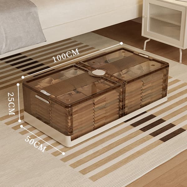 Förvaringslåda, Plastmaterial, Extra stora dimensioner, Dammtålig funktion, Fällbar design, Rullfunktion